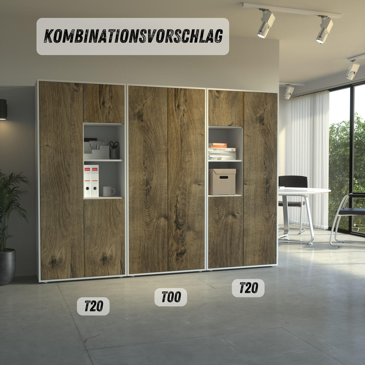 AKTENSCHRANK Amira T20 Eiche Ribbeck 180/80/40 cm - Alteiche, Holzwerkstoff (80/180/40cm) - SIMPLYFURN