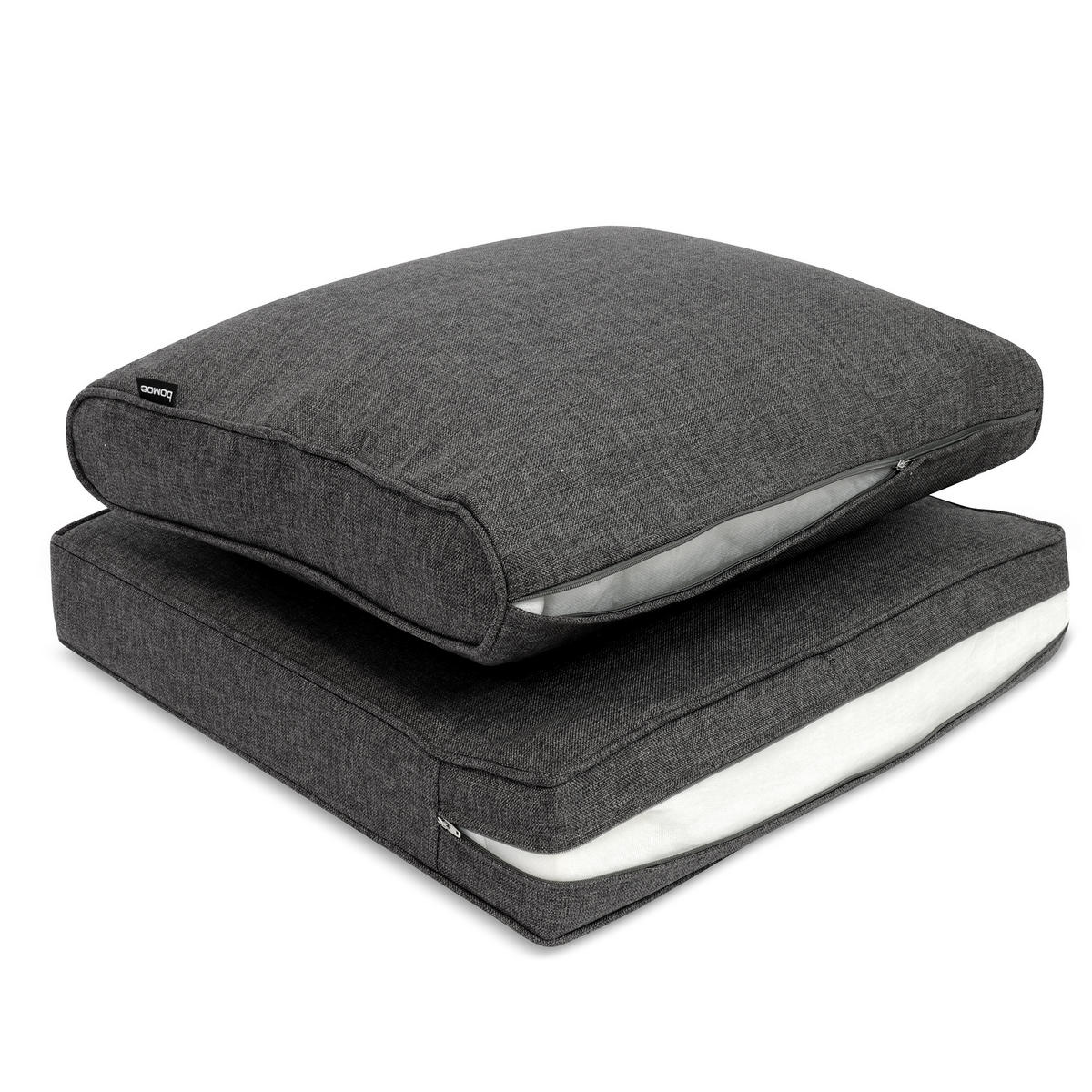 LOUNGEKISSEN Ilano Outdoor Rücken 50/40/15 cm Graphitgrau - Grau, Textil (50/15/40cm) - Beautissu 