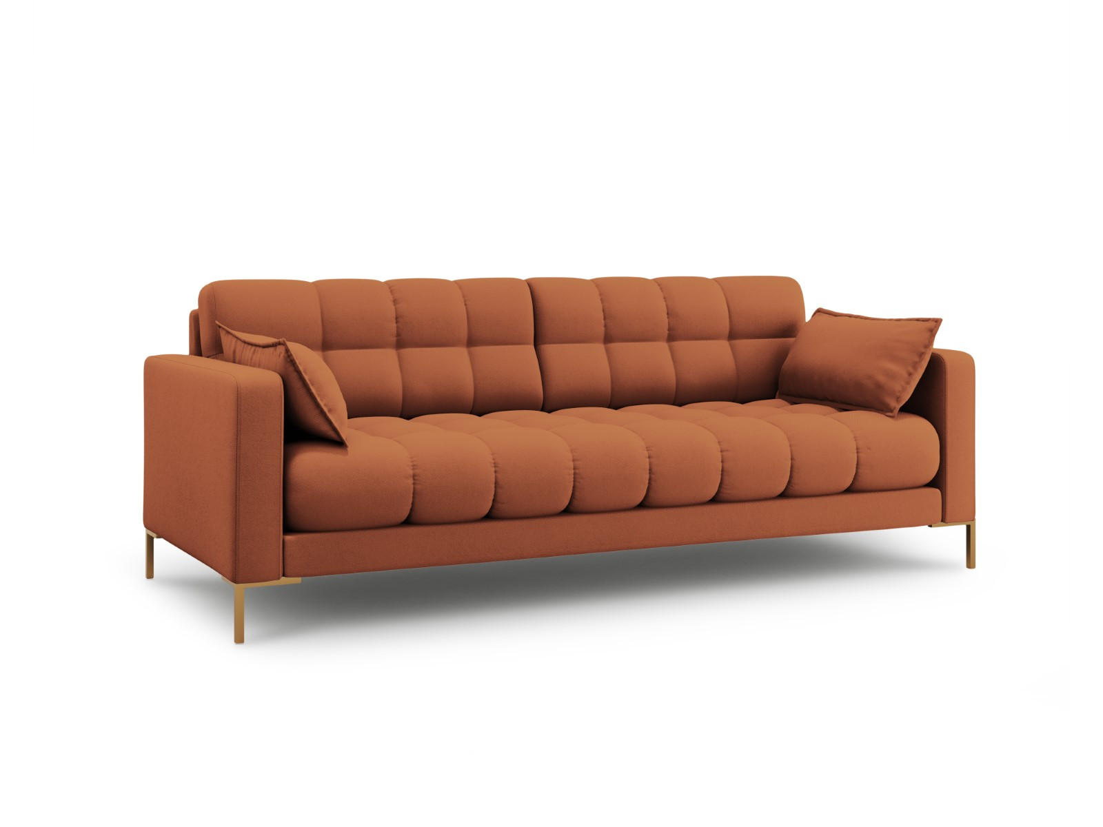 SOFA Mamaia aus strukturiertem Stoff ziegelstein 3 Sitzplätze - Braun, Textil (92/75/177cm) - Micadoni