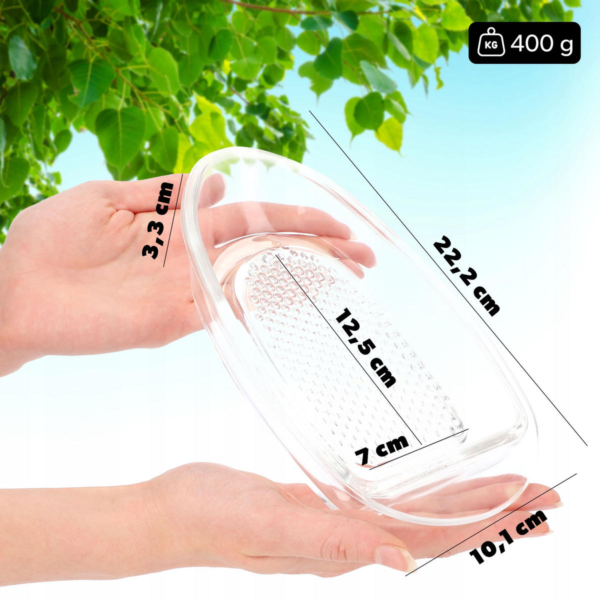 GLASREIBE für Gemüse und Obst, 10 x 22 cm - Transparent, Glas (10.1/3.3/22.2cm) - KADAX