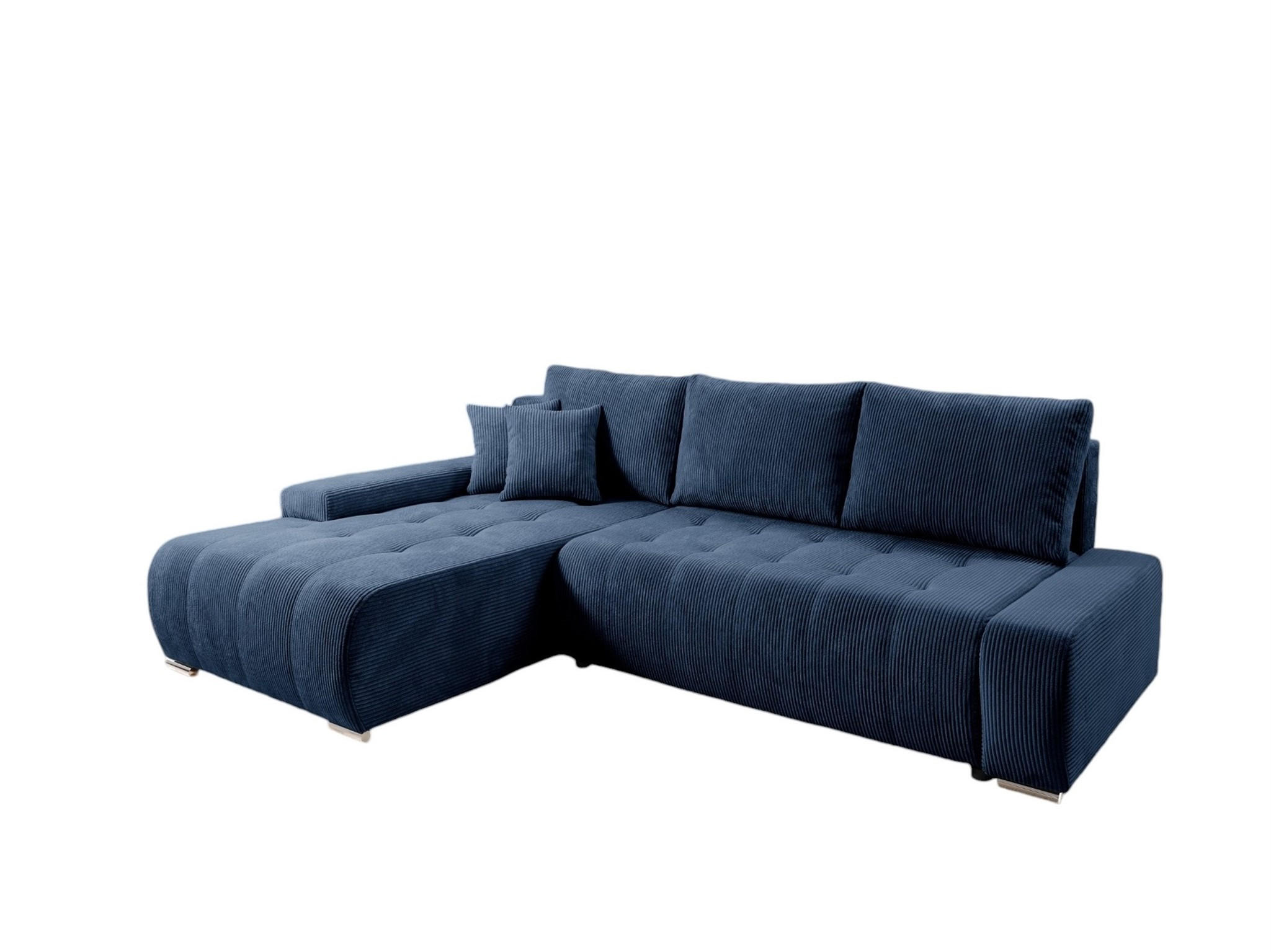 ECKSOFA Vogar In Poso - Blau, Holzwerkstoff/Textil (265/185cm) - Fun Möbel