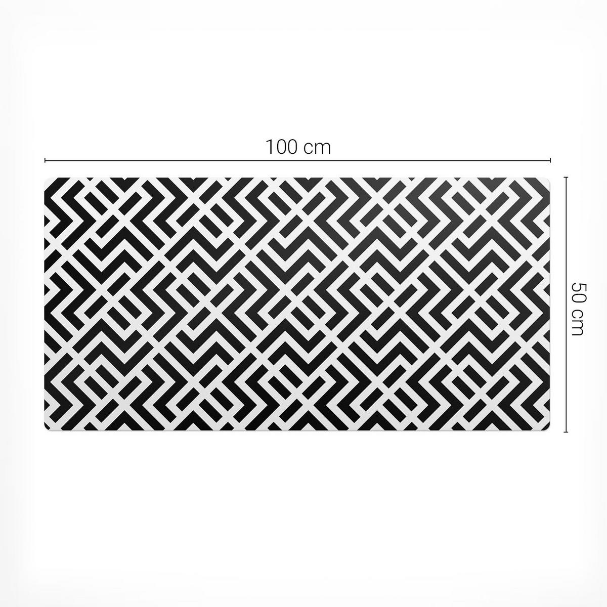 SCHREIBTISCHUNTERLAGE 100x50 cm Schwarz-Weiß - Schwarz, Kunststoff (100/50/1.6cm) - Wallfluent