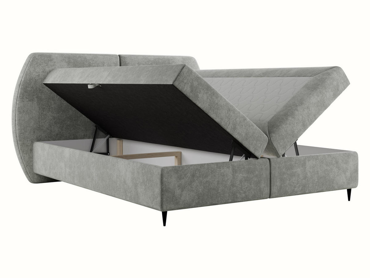 BOXBETT Madryt - Dunkelbraun/Schwarz, Holz/Holzwerkstoff (180/200cm) - MIRJAN24