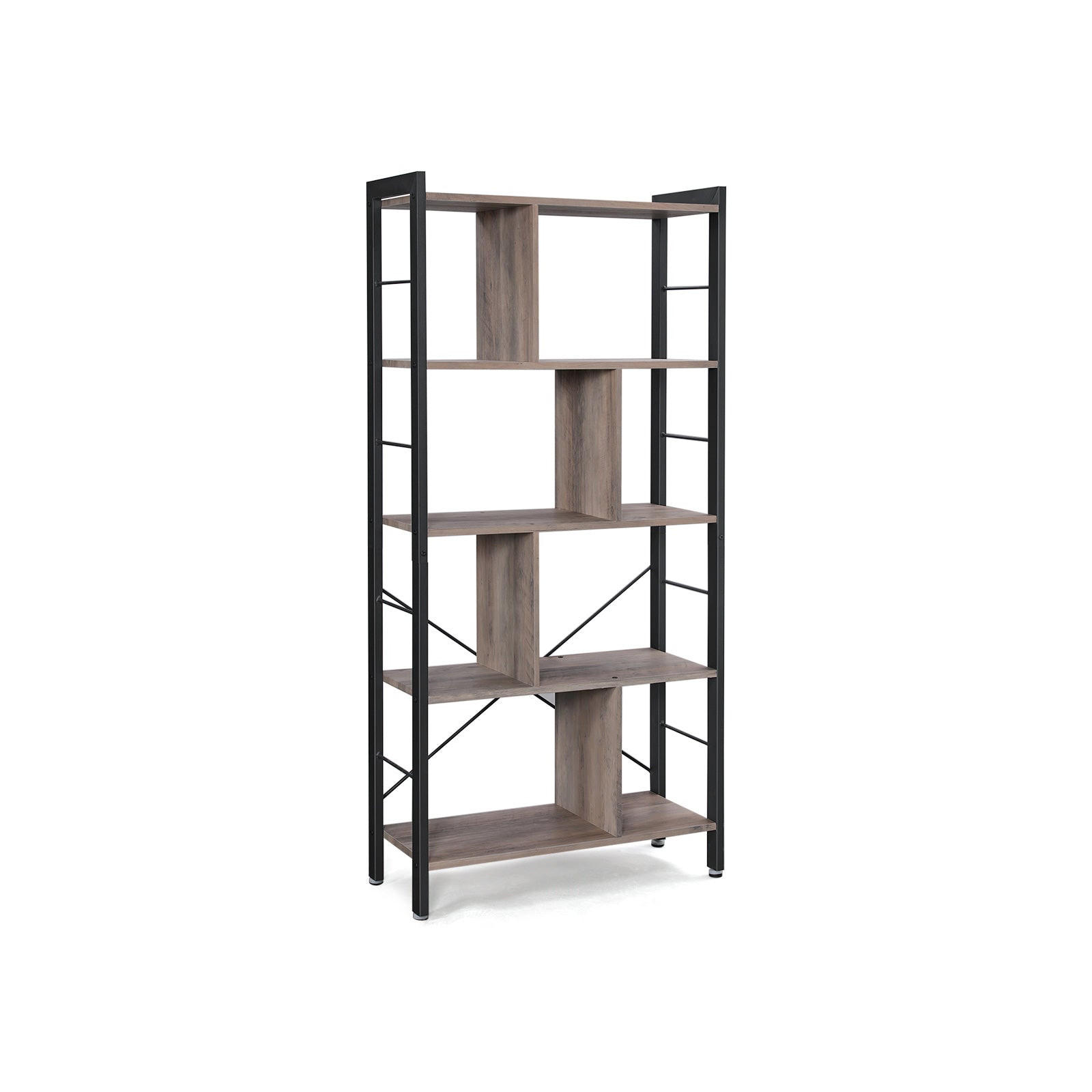 BÜCHERREGAL STANDREGAL - Schwarz, Holzwerkstoff (30/155/74cm) - Hansiro