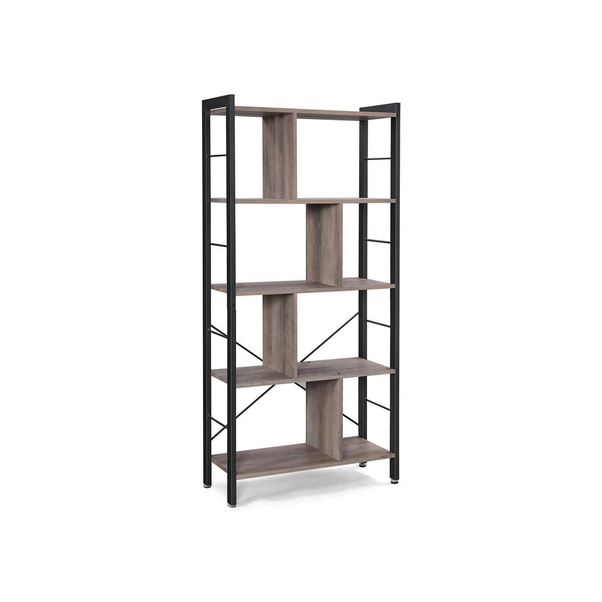 BÜCHERREGAL STANDREGAL - Schwarz, Holzwerkstoff (30/155/74cm) - Hansiro