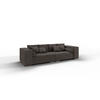 BIGSOFA Kami Microfaser Khaki - Dunkelbraun/Silberfarben, Kunststoff/Textil (290/80/110cm) - S-Style Möbel