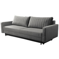 SCHLAFSOFA PALMO, Sofa mit Schlaffunktion und Bettkasten, Farbe: Grau, Velourstoff - Grau, Textil (220/86/94cm) - Sepro Meble