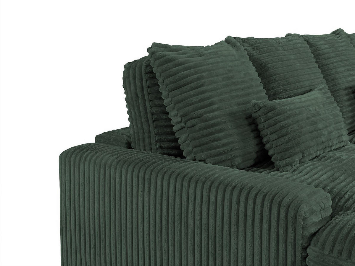 3-SITZER-SOFA mit bequemer Sitztiefe aus Samtstoff in Weihnachtsgrün CALAZO - Grün, Textil (232/85/170cm) - Vente-Unique