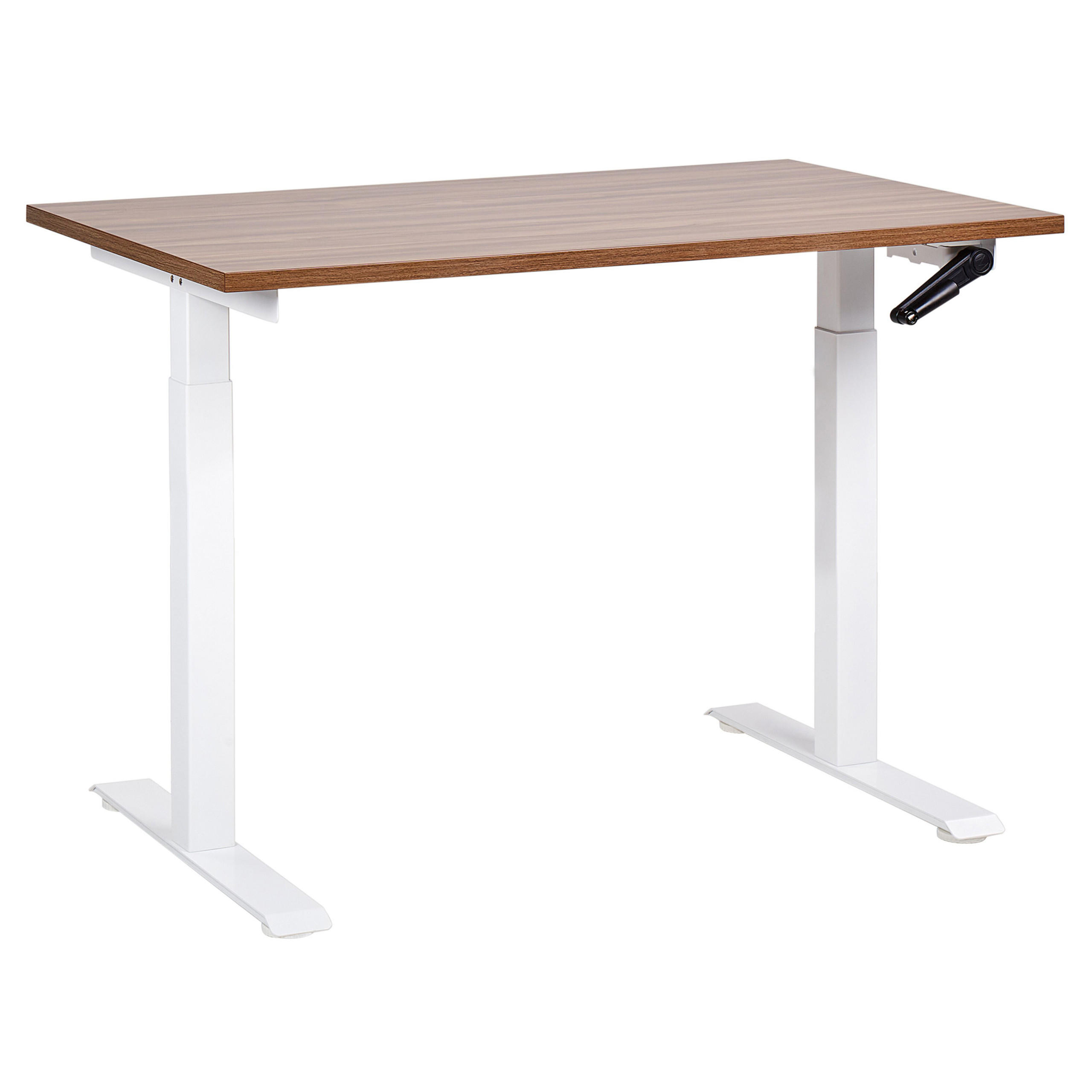 SCHREIBTISCH braunweiß 120/72 cm manuell höhenverstellbar Destin III - Dunkelbraun/Weiß, Holz (72/120/74cm) - Beliani