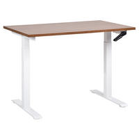 SCHREIBTISCH braunweiß 120/72 cm manuell höhenverstellbar Destin III - Dunkelbraun/Weiß, Holz (72/120/74cm) - Beliani
