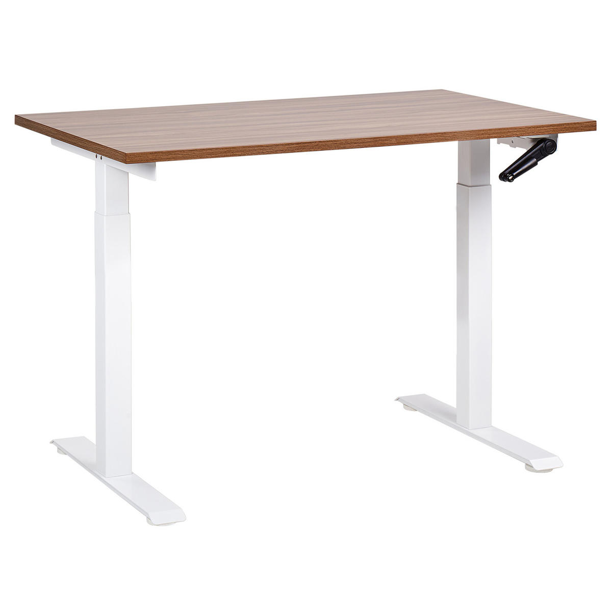 SCHREIBTISCH braunweiß 120/72 cm manuell höhenverstellbar Destin III - Dunkelbraun/Weiß, Holz (72/120/74cm) - Beliani