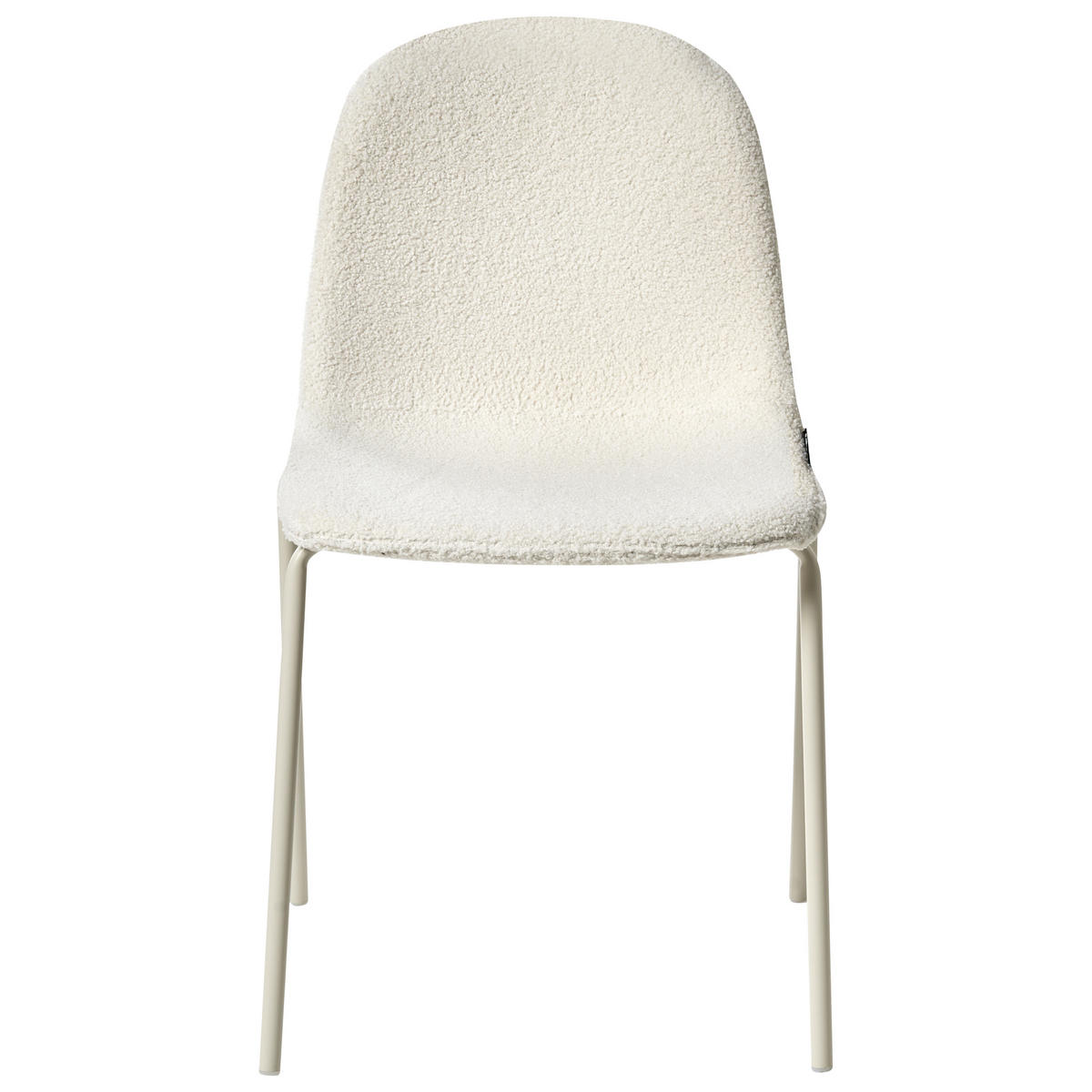 KONFERENZSTUHL 2er-Set Bouclé Cremeweiß Loma - Weiß, Textil (50/85/55cm) - Beliani