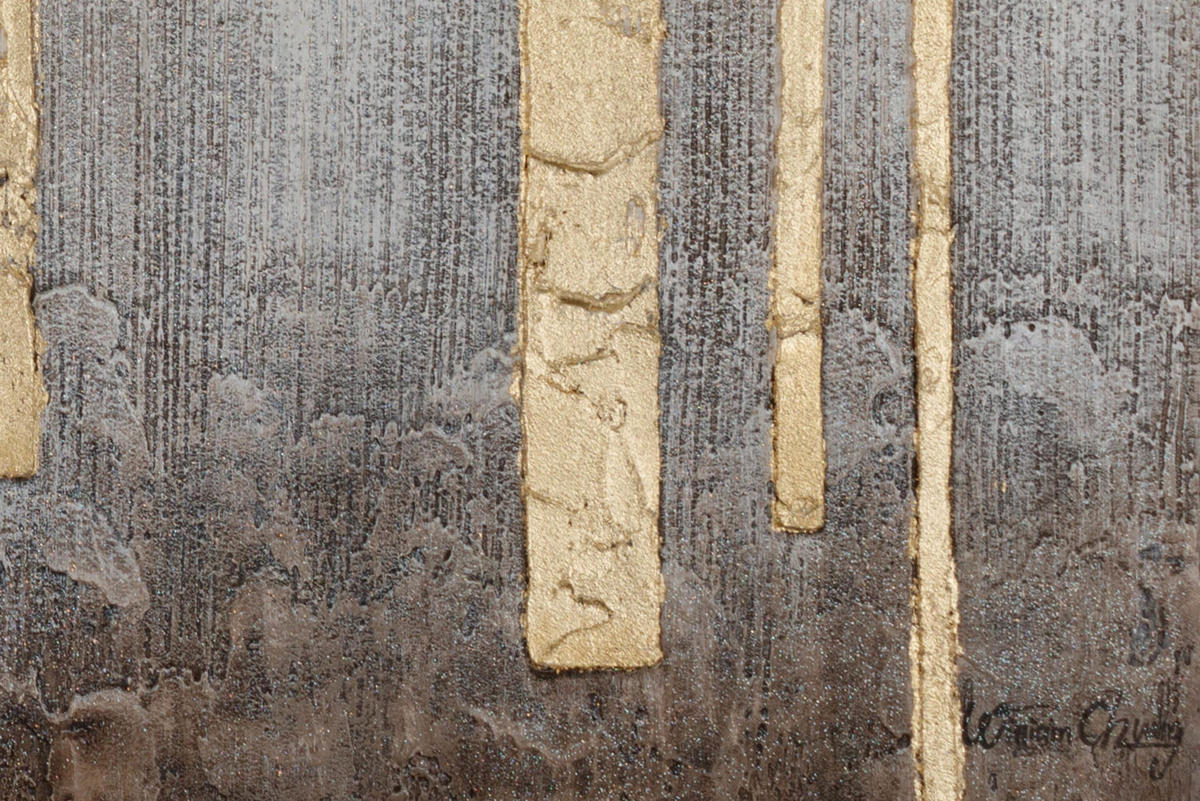 ACRYLBILD HANDGEMALT 120/60 cm - Grau, Holz/Textil (2/60cm) - KUNSTLOFT