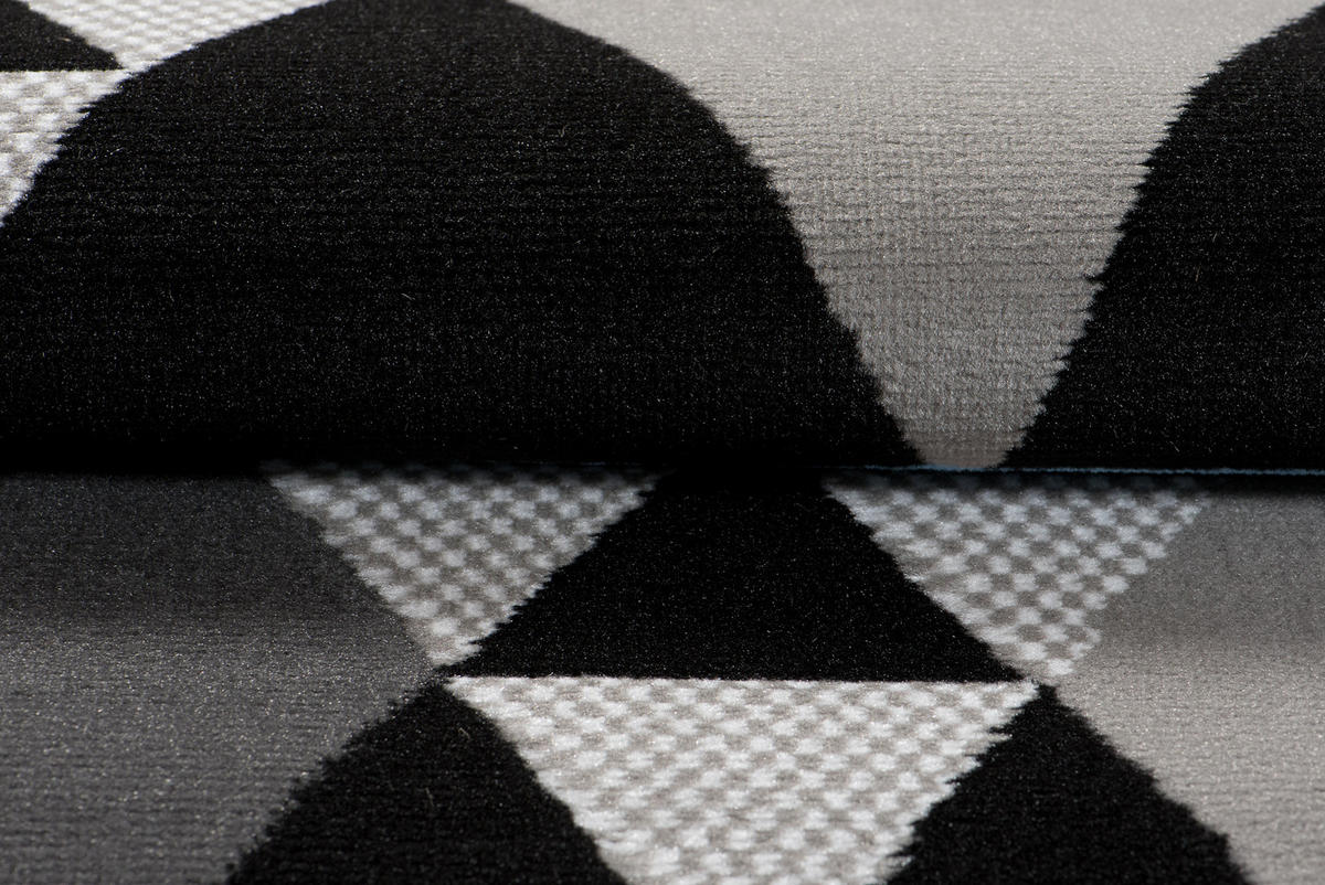 TEPPICH MAYA Blau Dreiecke Meliert 140/200 cm - Blau, Textil (140/200cm) - Tapiso