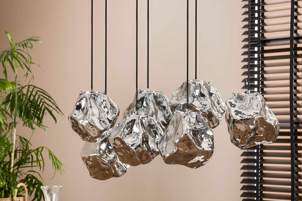 HÄNGELAMPE EDESSA Silber Glas - Silberfarben, Glas (44/95/150cm) - KAWOLA