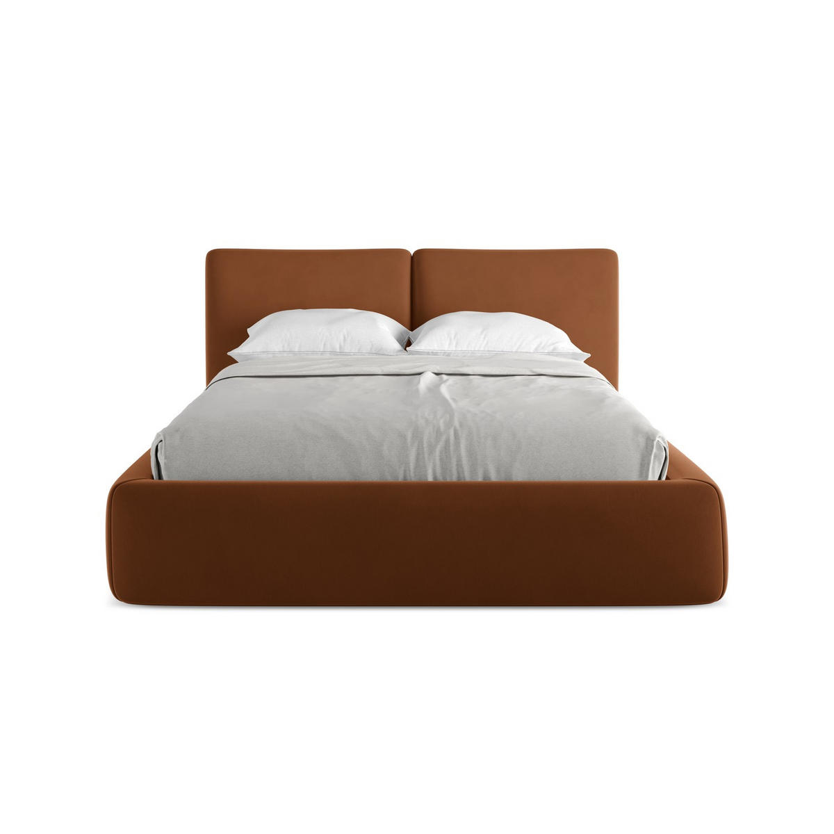 POLSTERBETT mit Bettkasten und Lattenrost 160x228 Orange - Terracotta/Schwarz, Kunststoff/Textil (140/200cm) - LaMiaSofa