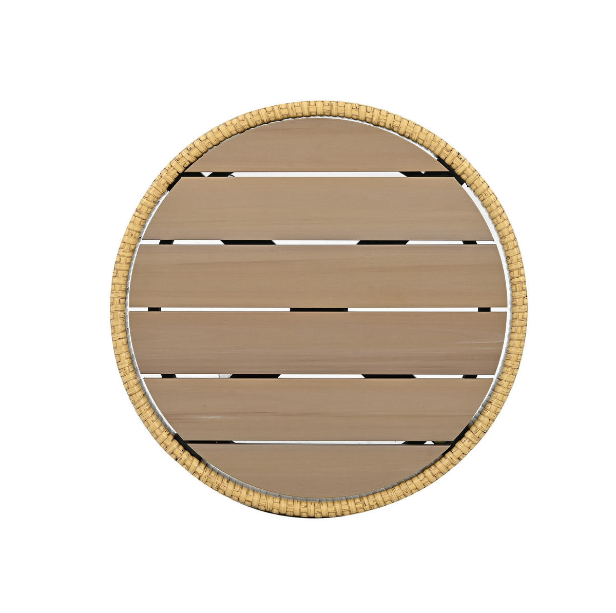 GARTENSETS aus Rattan Natur mit Sitzkissen & verzinktem Eisenrahmen - Naturfarben, Metall - Modfu