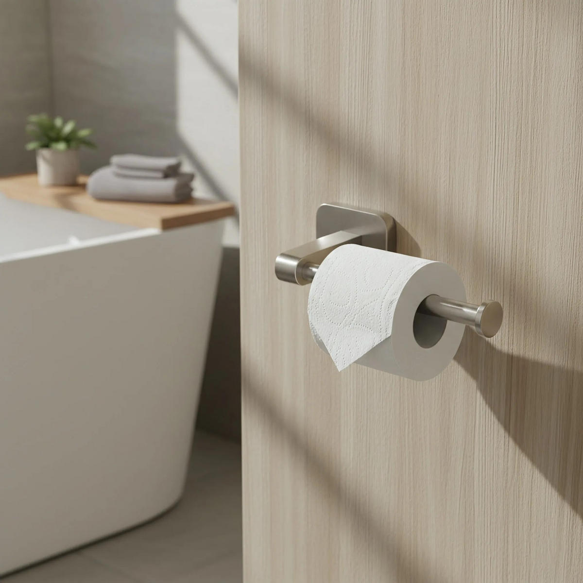 HALTER Für Toilettenpapier Rea 5909 Nico Brush Nickel - Nickelfarben, Metall (7/4/18cm) - REA