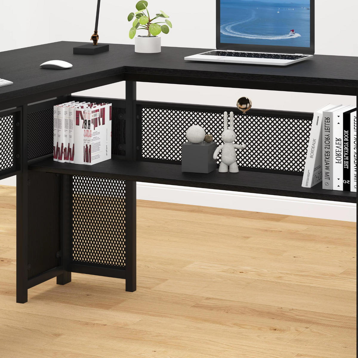 SCHREIBTISCH L-FORM mit Schubladen Eckschreibtisch 150 x 150 cm - Schwarz, Holzwerkstoff/Metall (150/150/76.2cm) - Quality Elegance