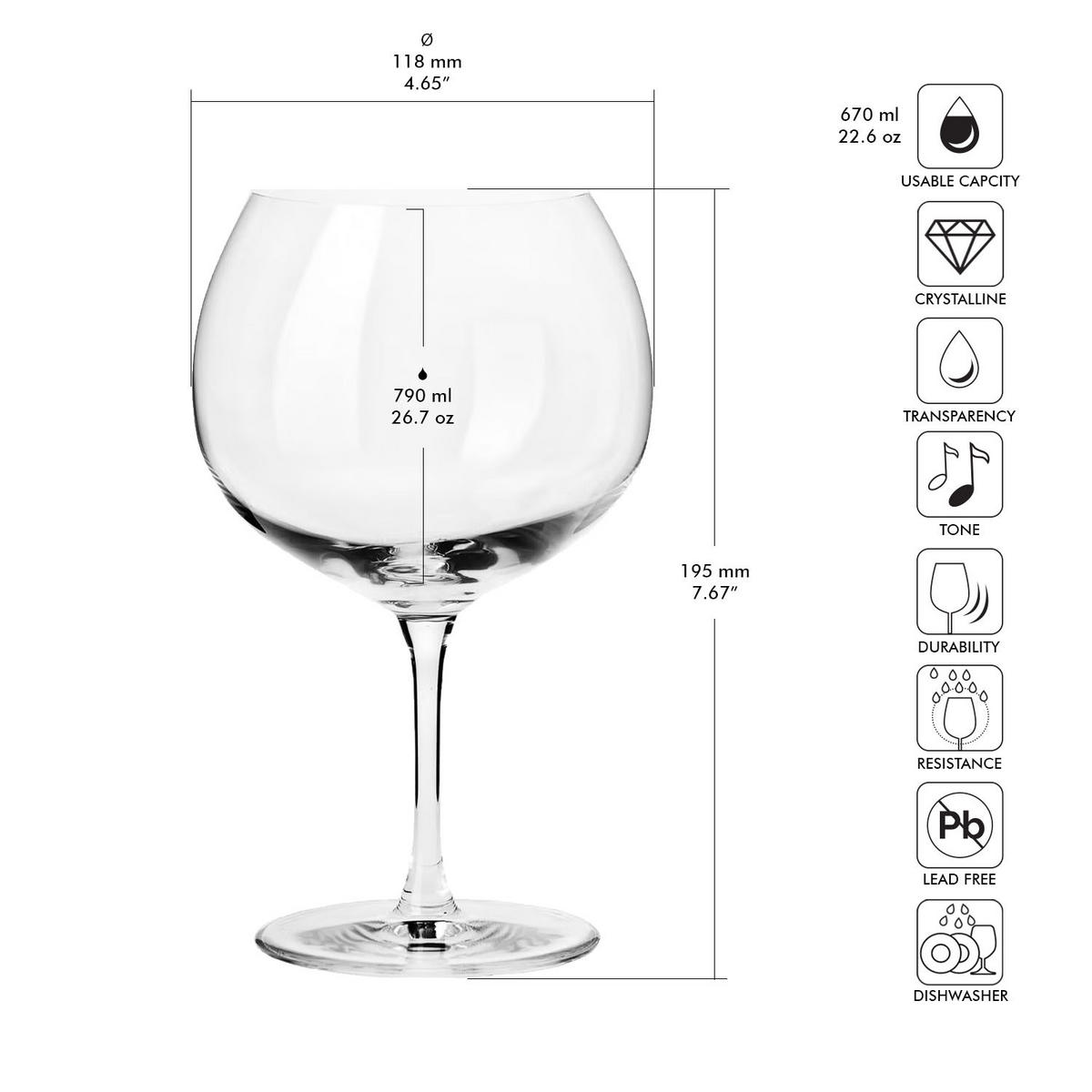 COCKTAILGLÄSER, 6er-Set, 790 ml - Transparent, Glas (0.79L) - Krosno Glass