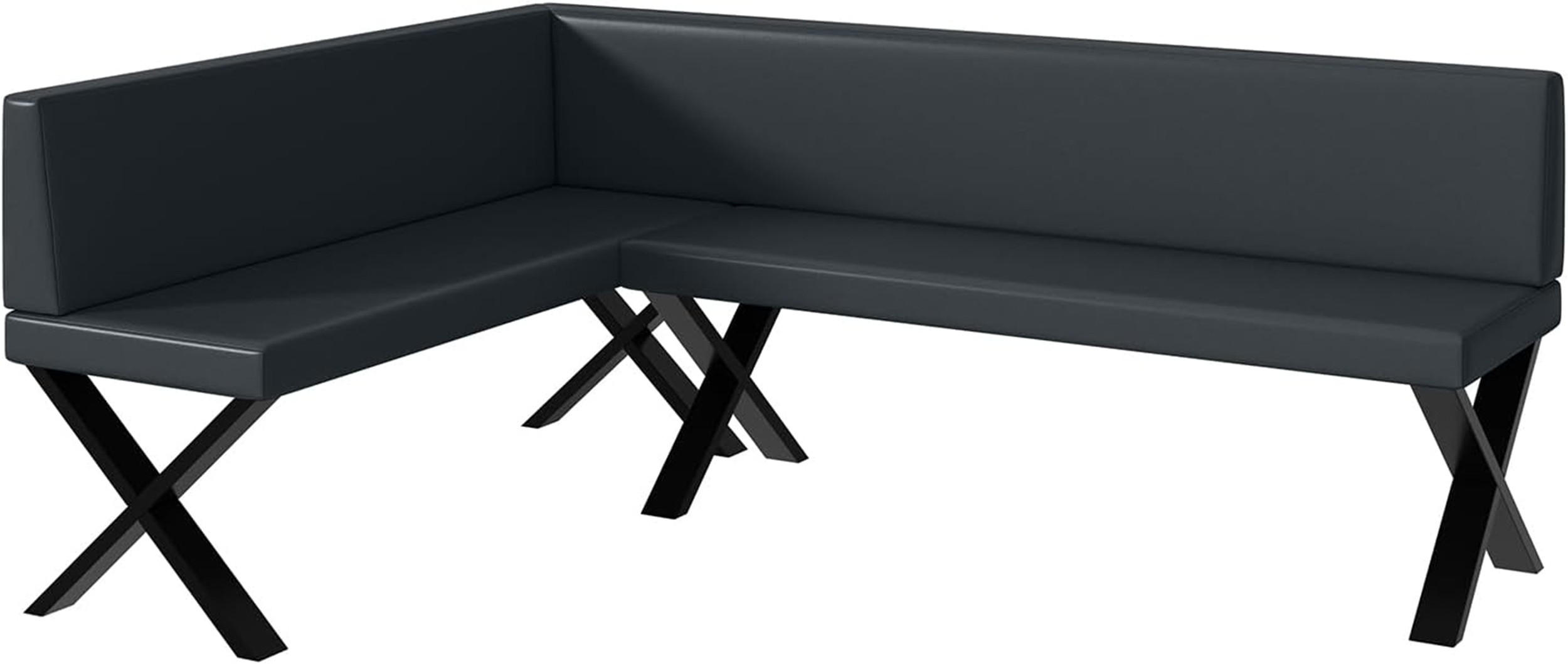 ECKBANK TONI_X - Dunkelgrau, Leder (142/196cm) - Meblini