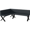 ECKBANK TONI_X - Dunkelgrau, Leder (142/196cm) - Meblini