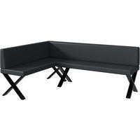ECKBANK TONI_X - Dunkelgrau, Leder (142/196cm) - Meblini