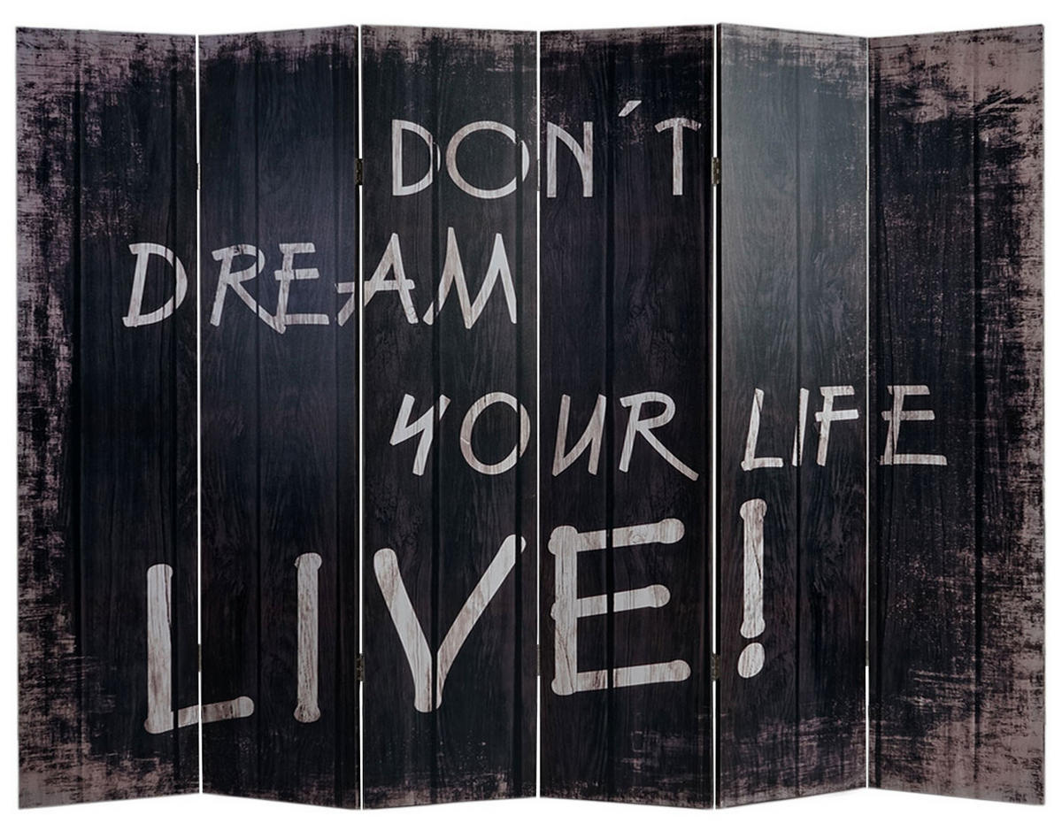 FOTO-PARAVENT RETRO Schwarz, Weiß - Schwarz/Weiß, Holz (240/180/2cm) - MCW