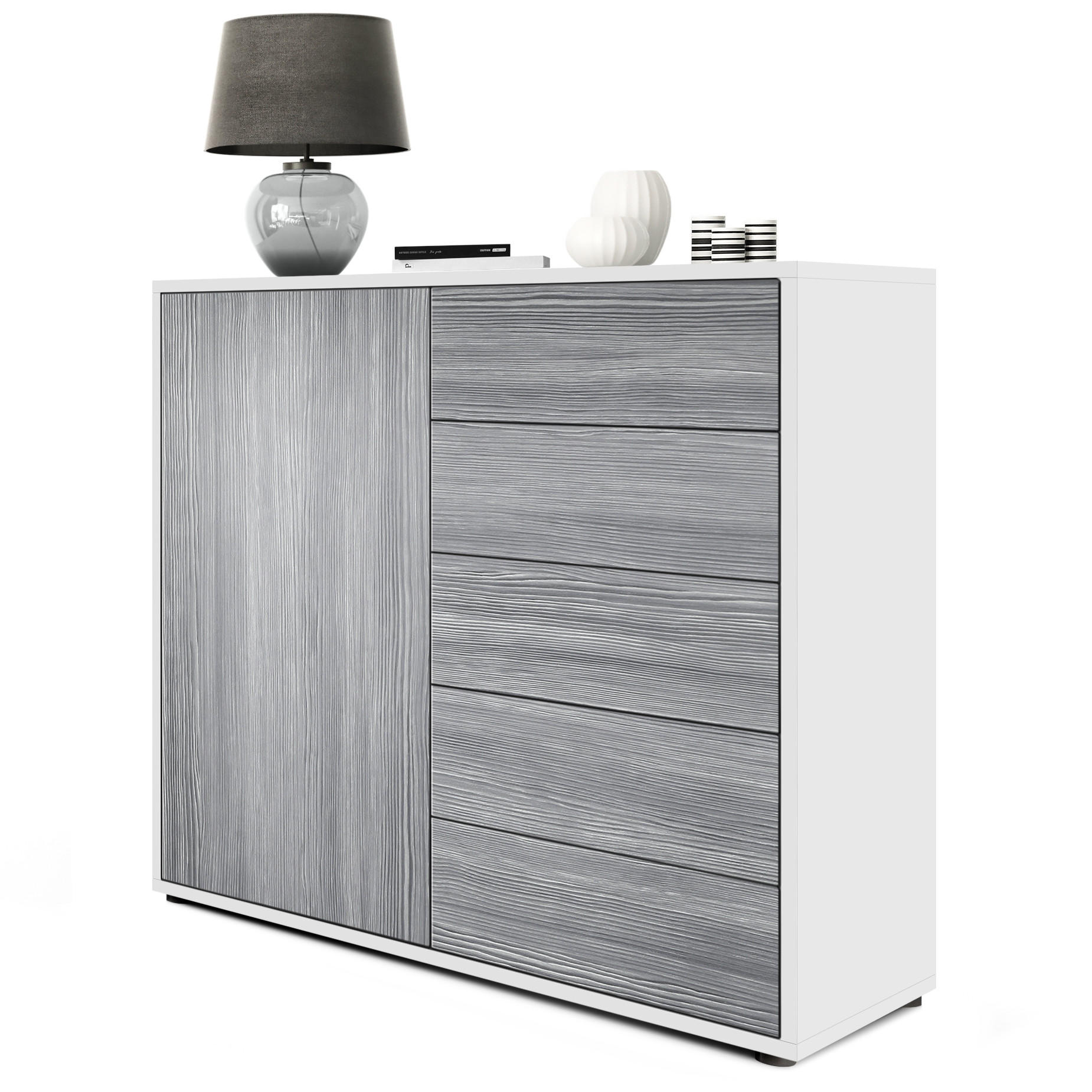 Vladon Kommode Anthrazit 79x74x36 cm