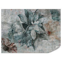 FOTOTAPETE für Schlafzimmer Aquarellblumen Beton Natur Pflanzen 200x140 - Grau, Papier (200/140cm) - Muralo