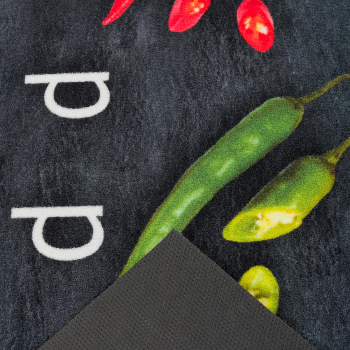 KÜCHENLÄUFER TEPPICH TRENDY PEPPERS - Anthrazit, Textil (60/150cm) - Pergamon