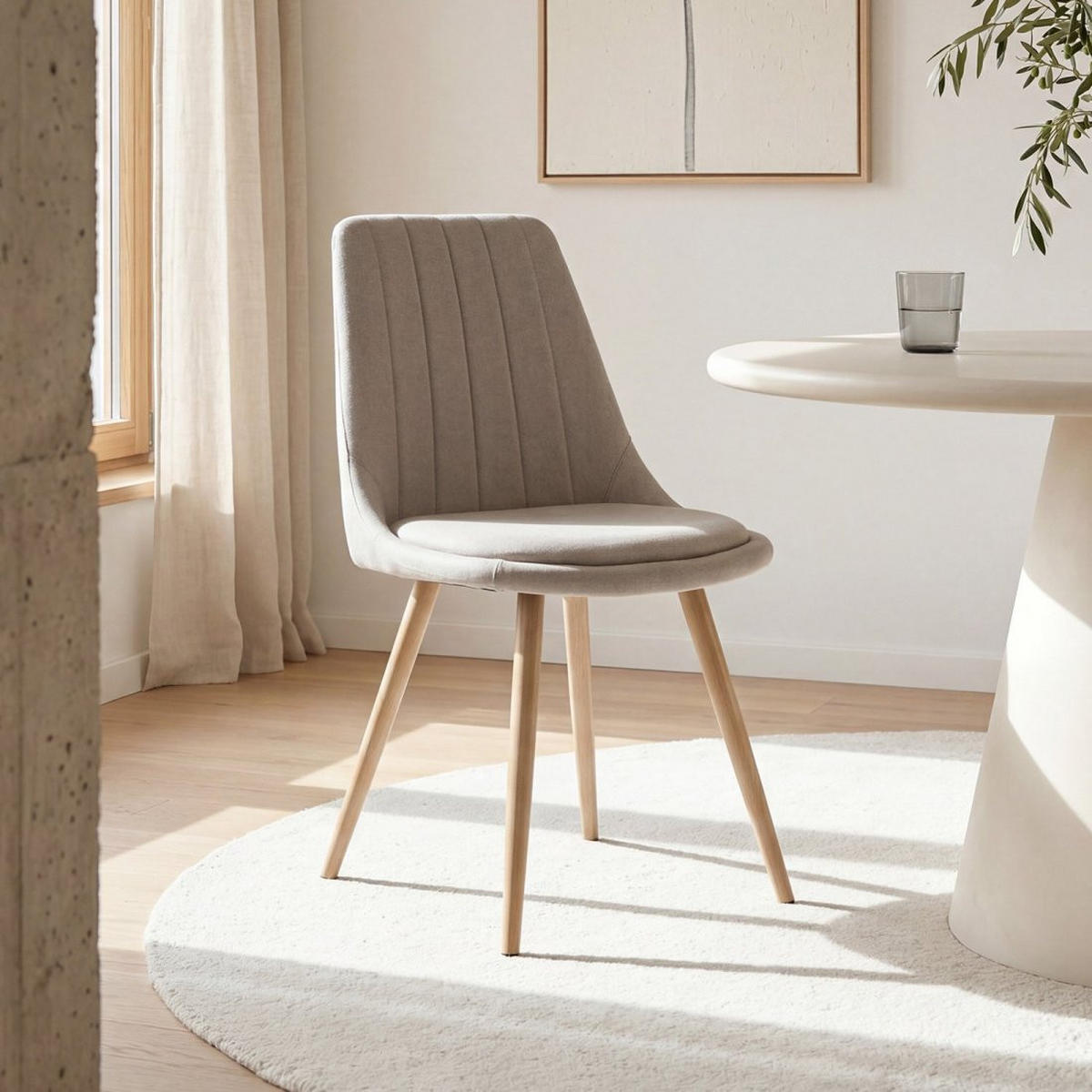 ESSZIMMERSTUHL Ingrid Beige 47 cm x 87 cm 4er-Set - Beige, Textil (47/87/50cm) - Klast Home