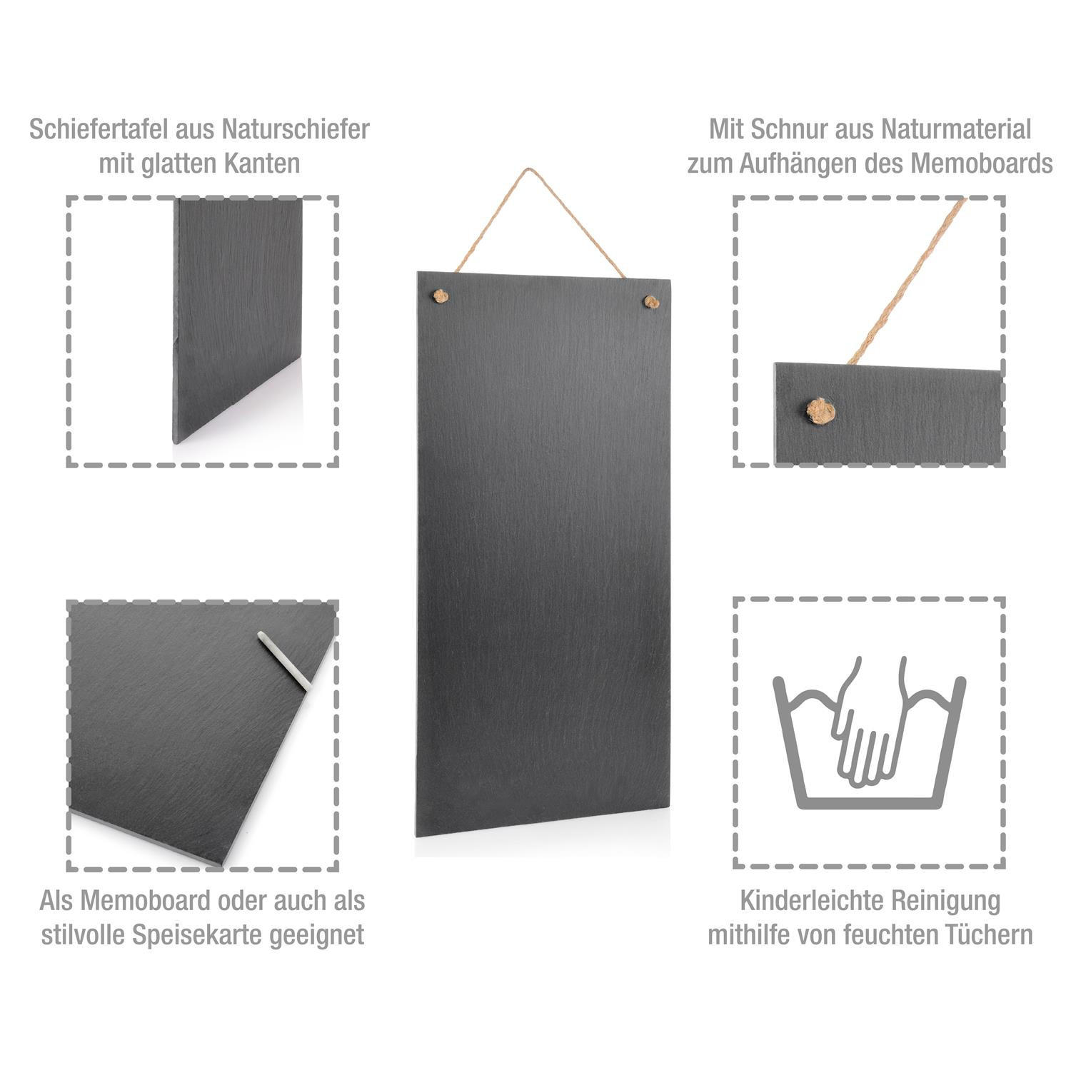 SCHIEFERTAFEL - mit Kreise 60x30 cm - Schwarz, Naturmaterialien (30/0.5/60cm) - Sänger