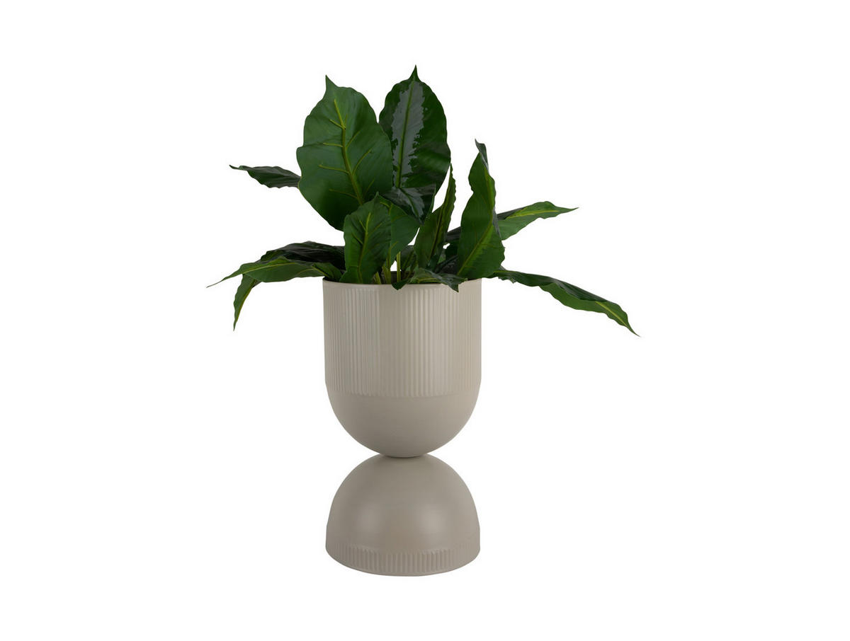 BLUMENTOPF Tonar Grau 25.5/25.5/45 cm - Grau, Metall (45cm) - Present Time