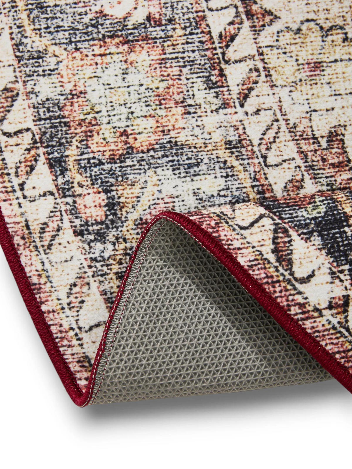 PRATELNÝ koberec George Vícebarevné/Červené ø 120 cm - různobarevná/červená, plast/umělá hmota (120/120cm) - benuta