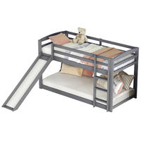 KATNI krevet od borovine 90x200 cm bijela s toboganom i izmjenjivim ljestvama, štedi prostor - bijela, drvni materijal (90/200cm) - Modfu
