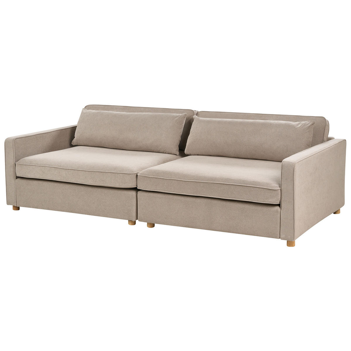 3-SITZER-SOFA taupe Vinstra - Taupe/Hellbraun, Textil (250/80/125cm) - Beliani