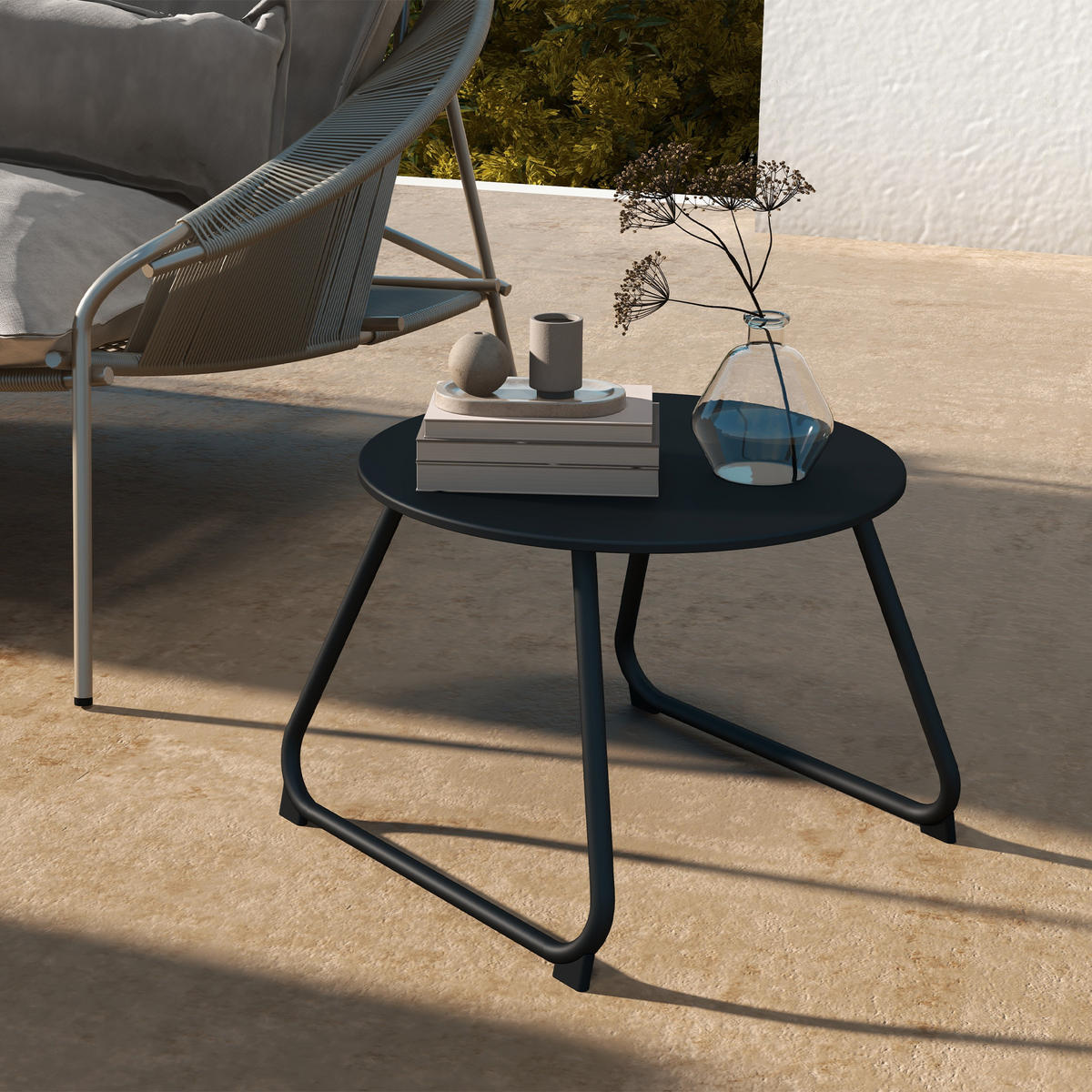GARTENTISCH,SCHWARZ,1 Stück - Schwarz, Metall (48/48/37cm) - GiPP