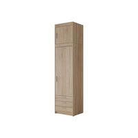KLEIDERSCHRANK Elena 1D3S + Schrankaufsatz - Silberfarben/Sonoma Eiche, Holzwerkstoff/Kunststoff (60/246/53cm) - MIRJAN24