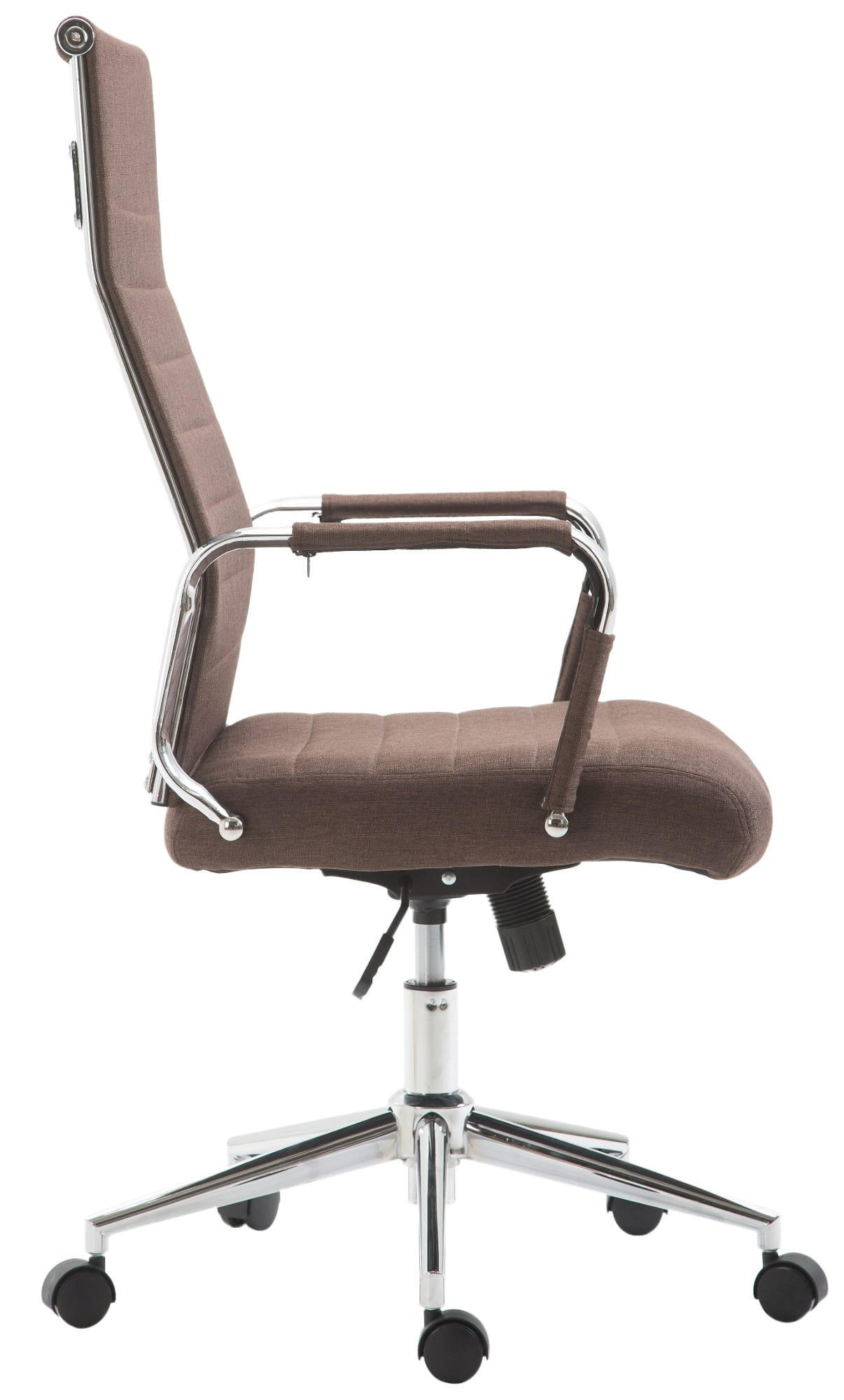 DREHSTUHL Stoff braun - Chromfarben/Braun, Textil/Metall (58/105/66cm) - CLP