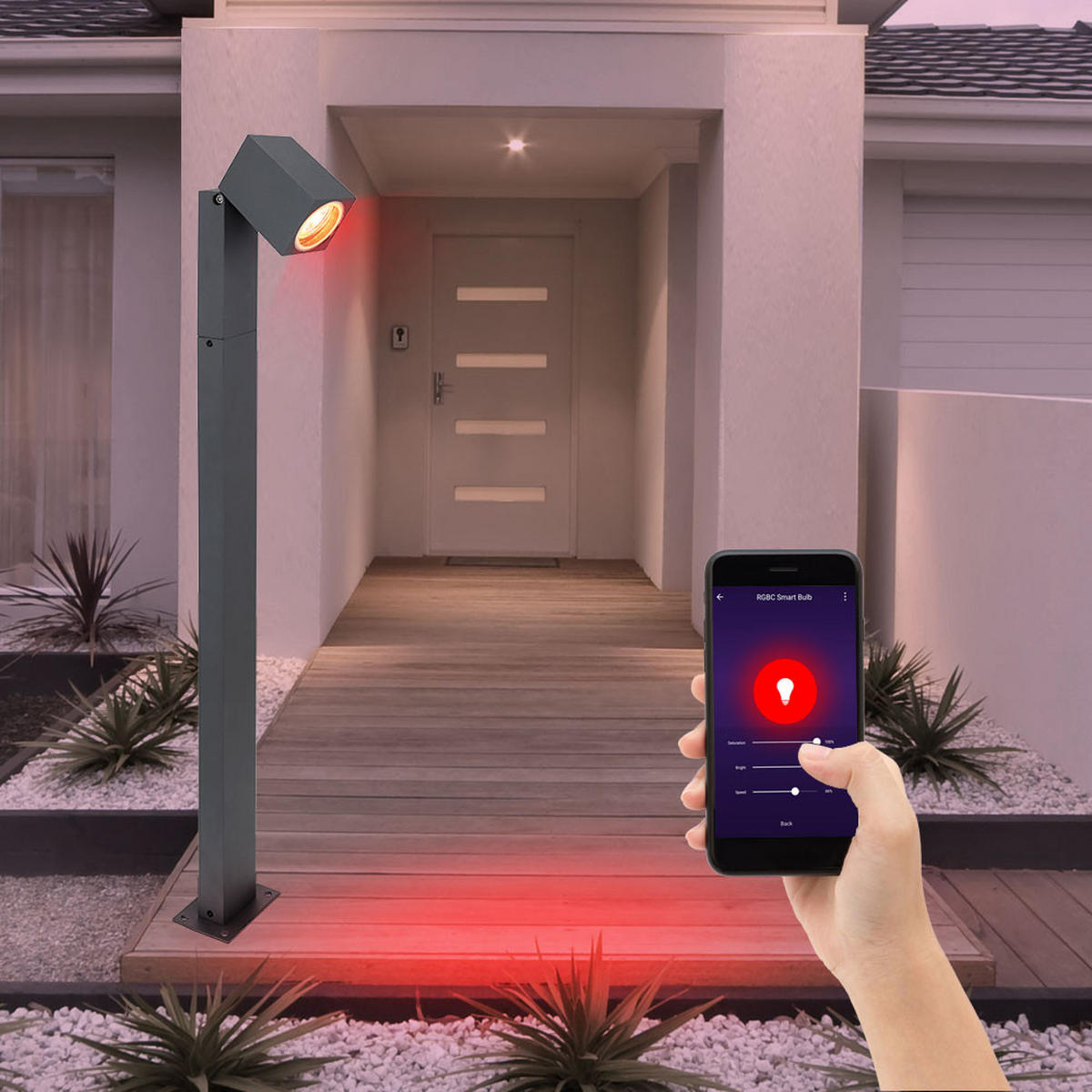 LED STEHLEUCHTE Aluminium Anthrazit - Anthrazit, Metall (11.5/7.2/80cm)