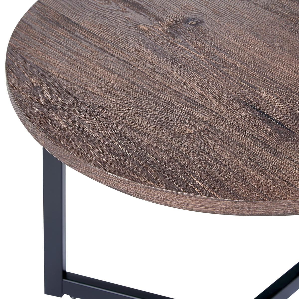 BEISTELLTISCH dunkler Holzfarbton/schwarz 50 cm Tippo - Dunkelbraun/Schwarz, Holzwerkstoff (50/39/43cm) - Beliani
