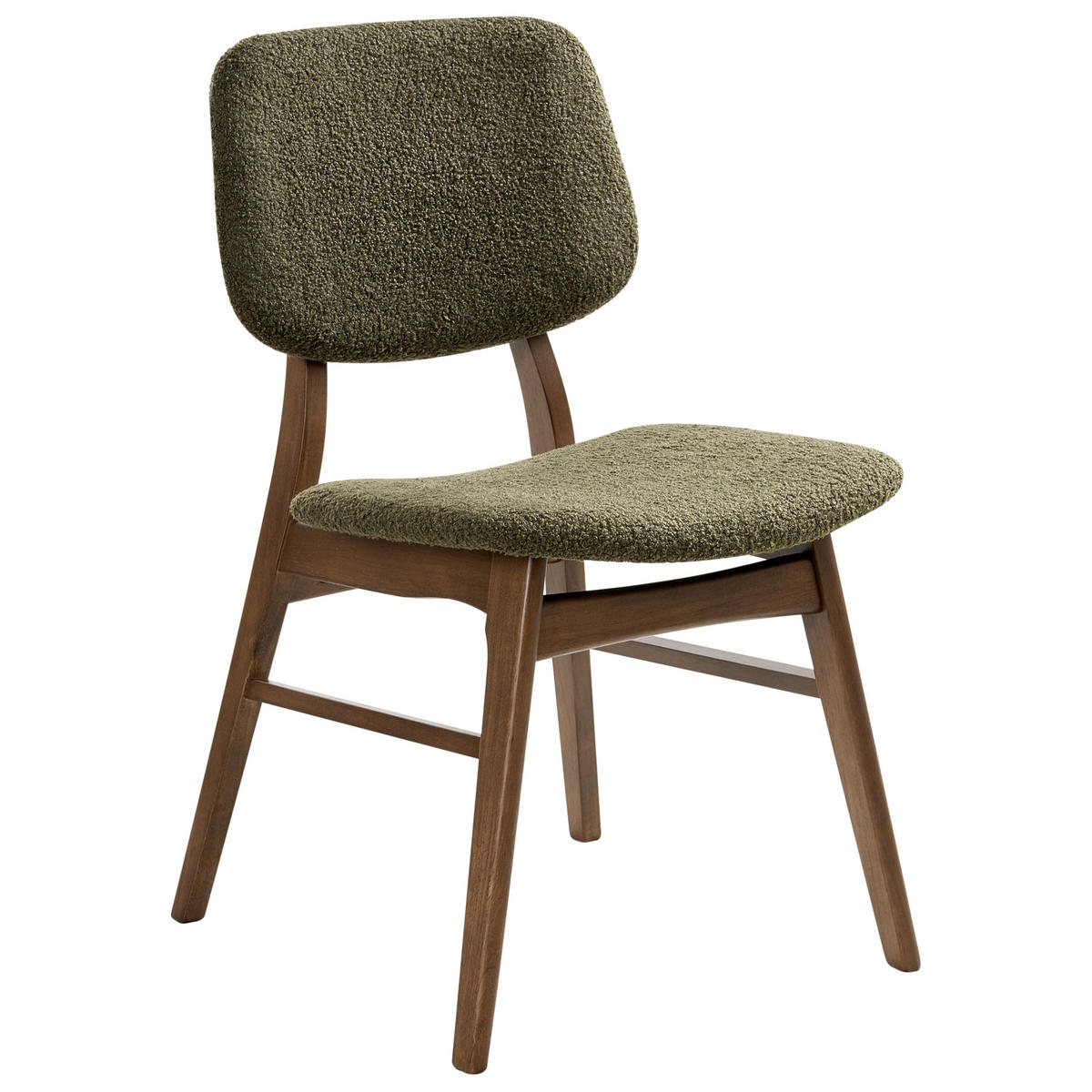 ESSZIMMERSTUHL 2er-Set Grün Elaine - Dunkelbraun/Grün, Textil (48/81/54cm) - Beliani