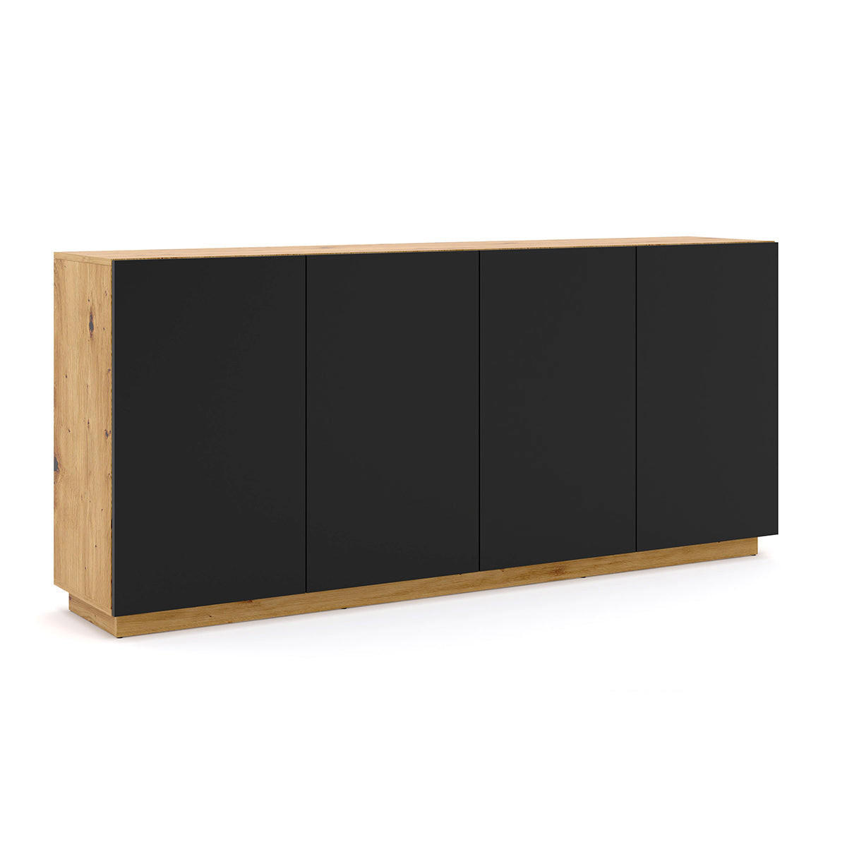 KOMODA Aurus Drvo i crno - crna, drvni materijal (198/89/41cm) - Petits-meubles