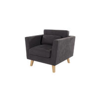 SESSEL Mario Graphit Microfaser - Graphitfarben/Naturfarben, Holz/Textil (96/90/89cm) - S-Style Möbel