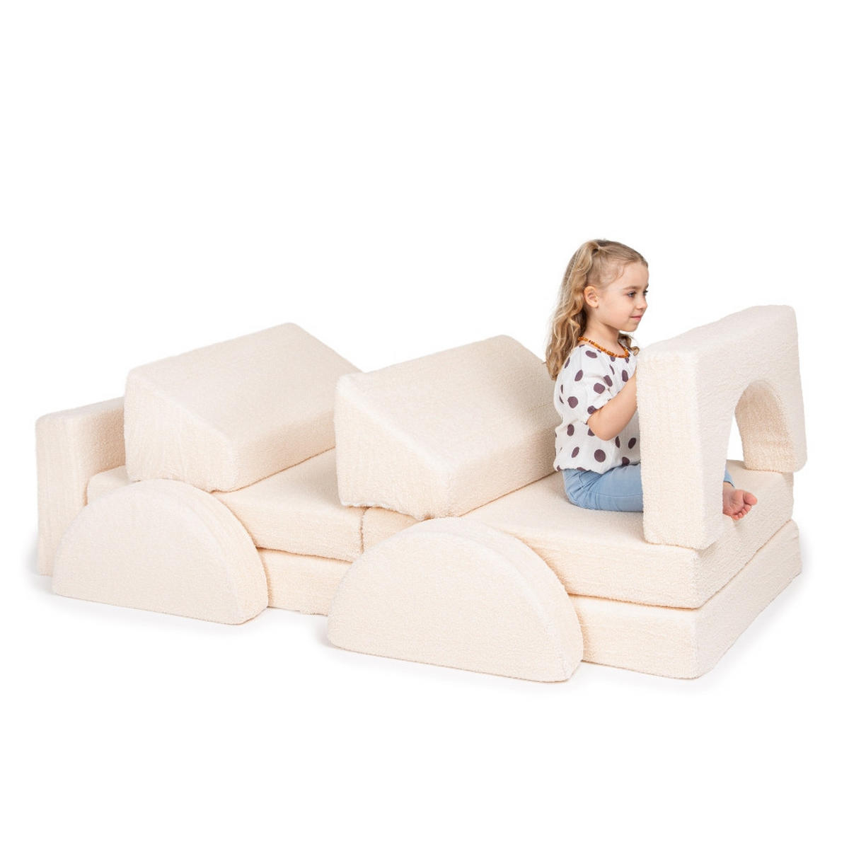 SPIELCOUCH - Sofa für Kinder - Beige, Textil (168/55/73cm) - KomfortKissen