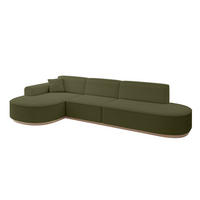 ECKSOFA Ottomane Links MARI-L2-v1 - 328x171x83 cm Grün Bouclé - Grün, Holzwerkstoff/Textil (328/171cm) - ALTDECOR