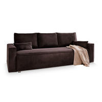 BETTSOFA ALATRI Braun Velours-Stoff mit Schlaffunktion - Braun, Textil (230/85/87cm) - MASSENO