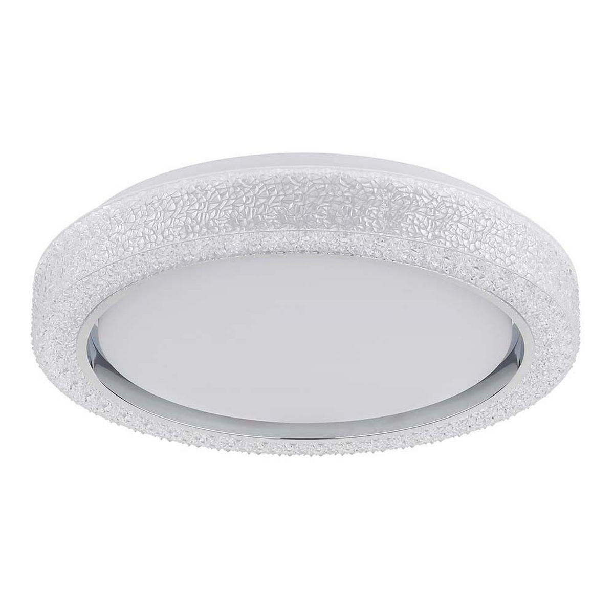 LED DECKENLEUCHTE Chromring Weiß Opal CCT - Weiß, Metall (40/40/8cm) - Globo Lighting