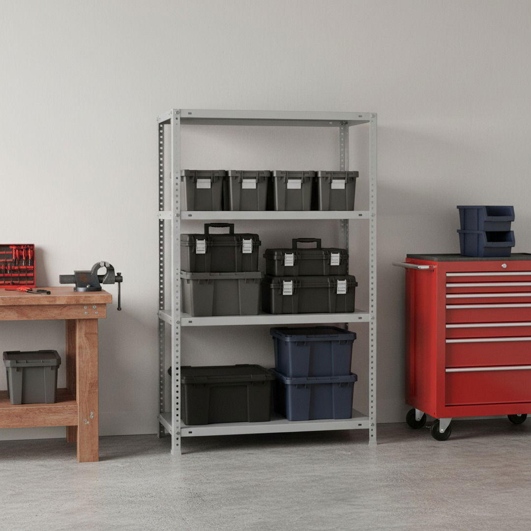 SCHRAUBREGAL PANDA MID | HxBxT 150x100x40cm | 4 Fachböden | Fachlast 75kg | Grau - Grau, Metall (100/150/40cm) - PROREGAL